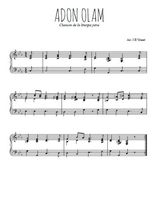 Téléchargez l'arrangement pour piano de la partition de liturgie-juive-adon-olam en PDF